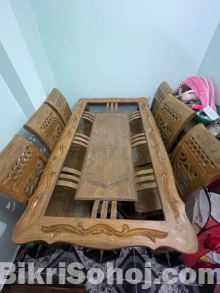 ৬ পিস চেয়ার & আপার মিড়র ডাইনিং টেবিল